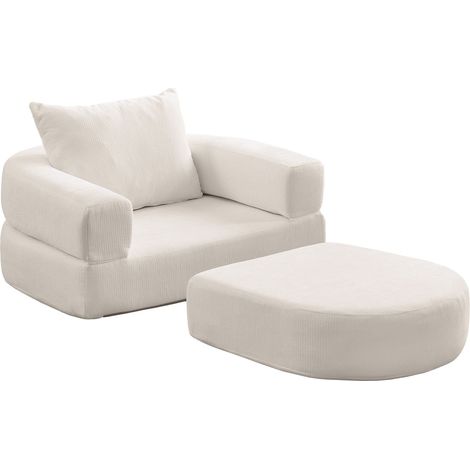 CAIziCanapé-lit pliant convertible compressé - fauteuil-lit avec coussin, canapé futon moderne en tissu pour le sol, matelas pliable pour salon, dortoir, chambre d'amis, bureau à domicile, appartement