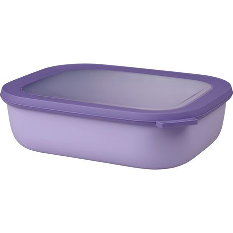 Mepal - Multi Bowl Cirqula Rectangular - Contenitori Plastica con Coperchio - Adatto come Contenitore Ermetico per Frigo, Microonde, Congelatore da Portata - Ciotole Cucina - 2000 ml - Nordic Lilac (1/4)
