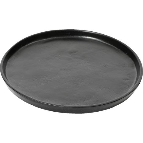 Vassoio decorativo tondo natalizio in Alluminio color nero da 35 cm