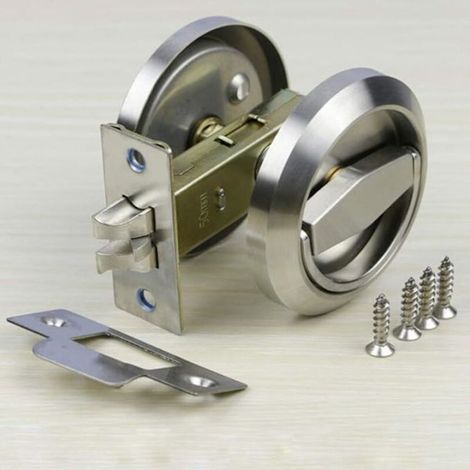 Serrure de porte encastrée en acier inoxydable 304, poignée de porte avec serrure, bouton de meuble (1/4)