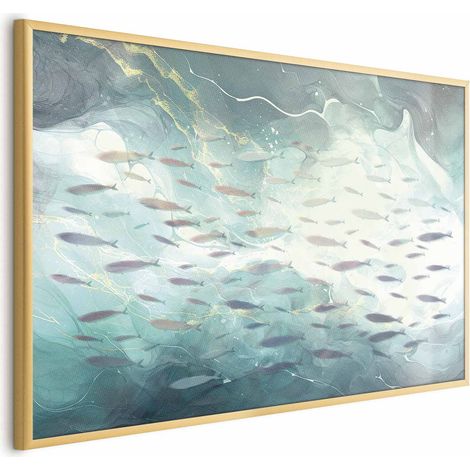 Affiche - Un banc de petits poissons (1/4)
