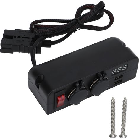 Adaptateur chargeur auto 2 prises USB avec voltmètre écran et connecteur Anderson 50A 600V pour batterie voiture bateau camping-car (1/5)