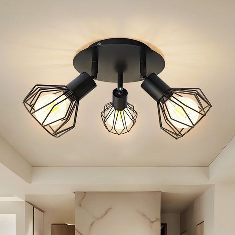 Plafonnier Spot Orientable E14 Cage Cuisine Vintage Luminaire, Industrielle Spotlight(sans ampoule), Moderne Plafond lustre, Wall Lamp Pour Cuisine Couloir Salon Chambre Coucher (1/5)