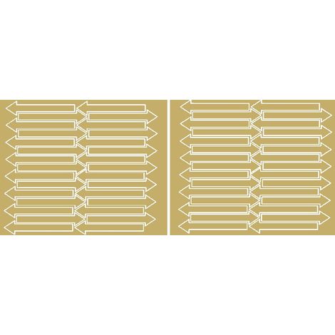 Adesivi a forma di freccia 10x2 cm, 60 pezzi, oro lucido