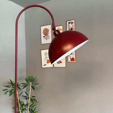Lampadaire moderne métal bourgogne – Tête de lit mobile – Culot E27 – Hauteur 170 cm – Diamètre 37 cm – Pour salon ou chambre (1/5)