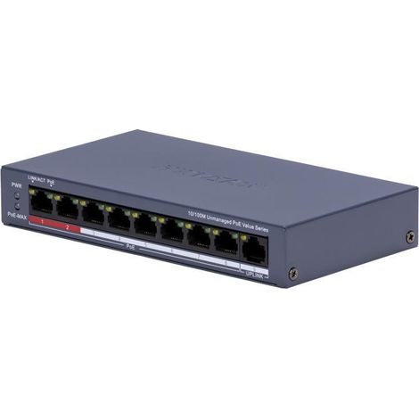 Switch réseau Hikvision ds-3e0109p-e/m(c) 8 ports PoE 80 W budget (1/2)
