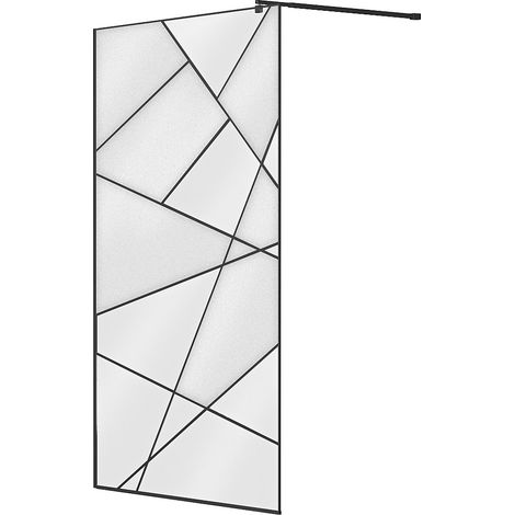 Parete da doccia walk-in serigrafata 120 x 200 cm Nero opaco - TRISEO