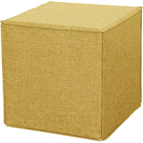 pouf pieghevole bellahome "dado" in tessuto rimovibile ocra 41x41x41 cm (1/2)