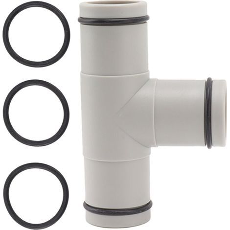 Vanne de remplacement en T pour tuyau de piscine hors sol, double vanne de 3,1 cm en plastique,de (1/5)