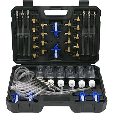 Kit d'adaptateurs de débitmètre pour injecteurs diesel à 6 cylindres Common Rail - Testeur fuite rail ordinaire Ensemble pression carburant (24 pièces) (1/5)