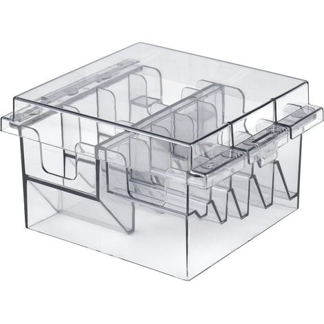 Organizador de plástico para estuche de almacenamiento de 8 cuchillas, soporte para cortapelos y peine