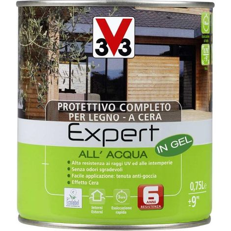 V33 Impregnante Protettivo completo per Legno Expert all'Acqua 2,5L Castagno Scuro
