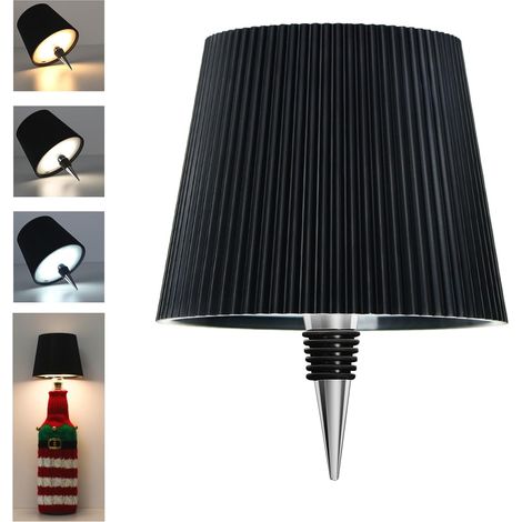 Lampe de bouteille LED sans fil, tactile et réglable 3 couleurs, rechargeable par USB-C, design portable et décoratif pour chambre, terrasse, camping ou cadeau, Noir [Classe énergétique A] (1/5)