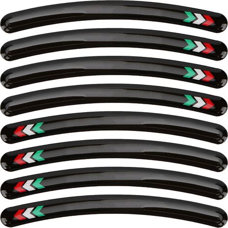 Decoración para llantas de motocicleta, etiquetas reflectantes impermeables para llantas de ruedas de coches de carreras Kawasaki, tipo 4, 8 unidades, epoxi, 12x1cm, seguridad nocturna. (1/5)