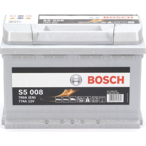 Bosch – Batterie voiture 12V 77Ah 780A – Plomb Calcium sans entretien – Compatible véhicules standard – Dimensions 278x175x190mm