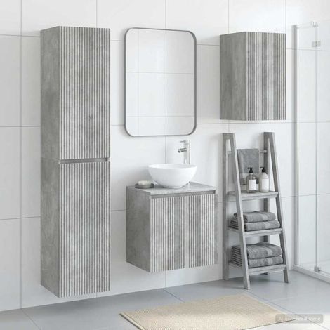 vidaXL Bathroom Furniture Set 3 pcs Concrete Grey 33 x 34.5 x 160 cm (1/5)