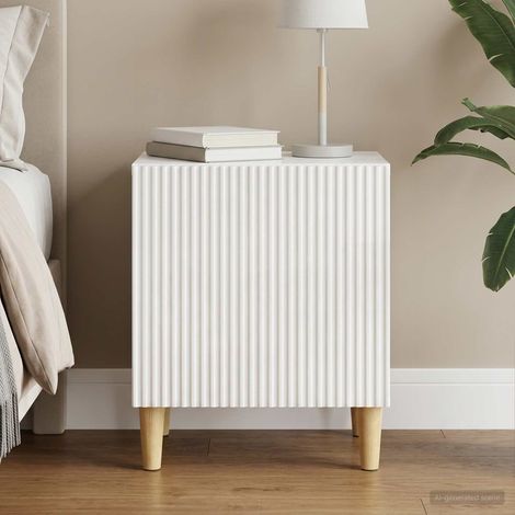 vidaXL Cabinet de chevet Blanc brillant 43 x 34,5 x 50 cm (1/5)