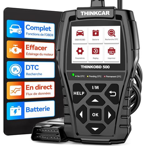 OBD500 Valise Voiture OBD Diagnostique Français Auto Multimarque Lecteur Codes Panne Moteur Lecture Temps Réel Données (1/5)