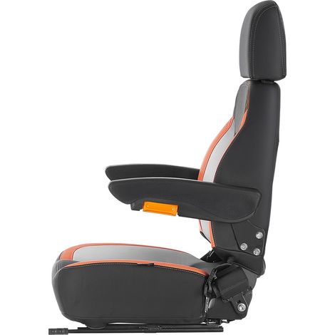 Siège de Chariot Élévateur Universel, avec Dossier Réglable, Accoudoirs, Appuie-tête et Ceinture de Sécurité, Interrupteur de Sécurité, Siège Ergonomique pour Tracteur, Chargeuse, Bulldozer (1/5)