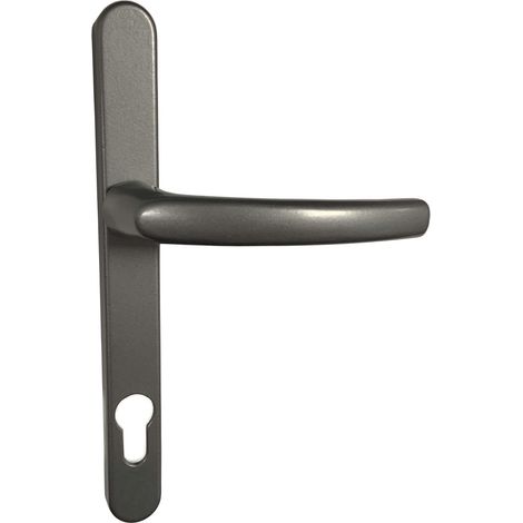 Par de Manillas de Puerta «FUTUR» KLOSE besser con Placa Estrecha 24 mm Cuadrado 8 mm Eje 92 mm Orificio de Cilindro  Gris