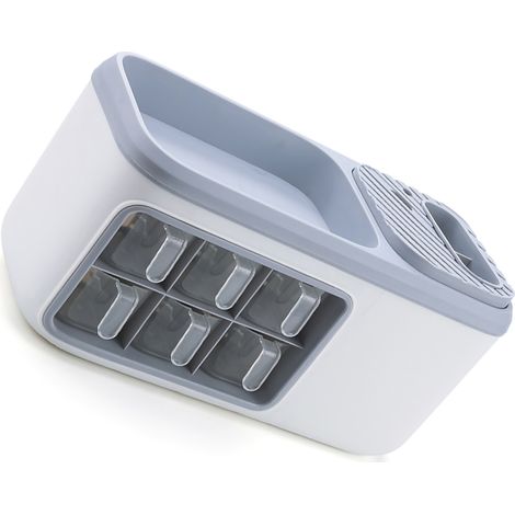 Boîte de rangement pour bocaux d'épices multifonctionnelle à deux étages organisateur cuisine couteau couverts et ustensiles gris