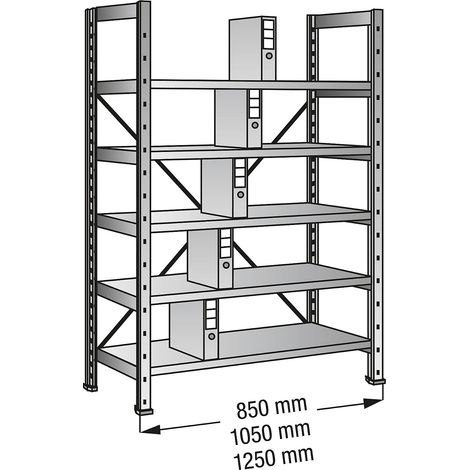 Certeo, Rayonnage emboîtable galvanisé, pour classeurs et (1/2)