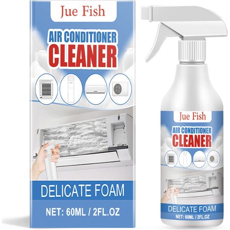 Nettoyant pour climatiseur Jue-Fish, nettoyant pour climatiseur mural domestique, sans démontage ni lavage, désodorisant et détartrant, nettoyant mousse, 60 ml (1/5)