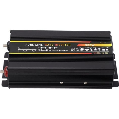 500-W-Sinus-Wechselrichter, DC 24 V auf AC 220 V, LED-Anzeige, Kfz-Ladegerät inklusive, Netzteil (1/5)