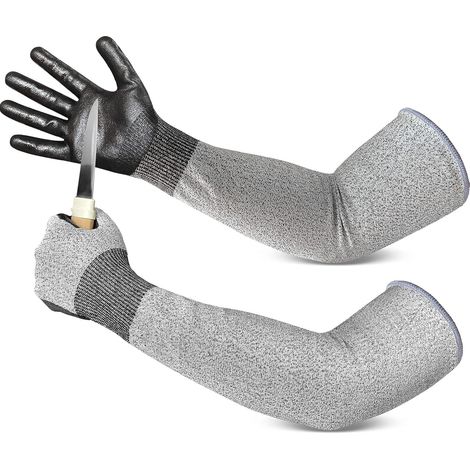 Gants de Jardinage, Extra Long Gants Jardinage Nitrile Paumes, NIVEAU 3 Gants Anti Coupure pour Hommes/Femmes (1/5)