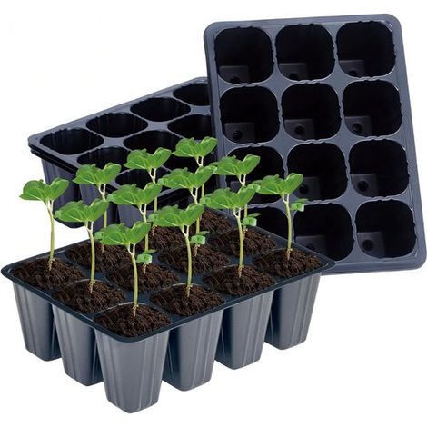 Bandeja de inicio para plántulas con 120 celdas - Bandeja de cultivo reutilizable para interiores e invernaderos (1/5)