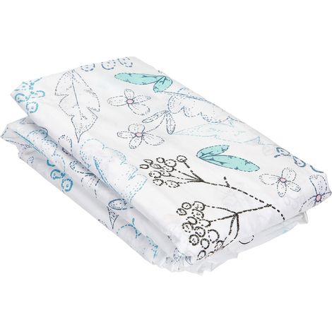 Parure de lit Housse de Couette 140X200 + Taie d'oreiller 63X63 Cm 100% Coton Floralie (1/4)