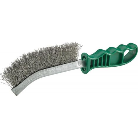 Inoxidable Cepillo De Alambre De Acero Mango De Plástico Verde 280 X 25 Mm Fortis