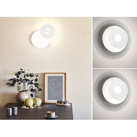 2er SET LED Wandlampen Weiß rund mit verstellbarem Ring, Ø 18cm (1/5)