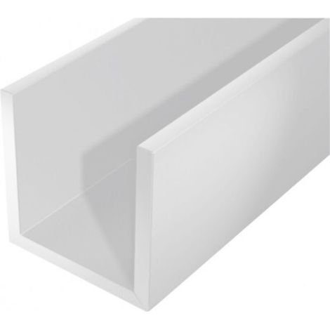 Profilé U en PVC-U blanc 2000x12x10mm – Finition soignée pour encadrement et renforcement léger – Compatible avec équerres et tôles – (1/2)
