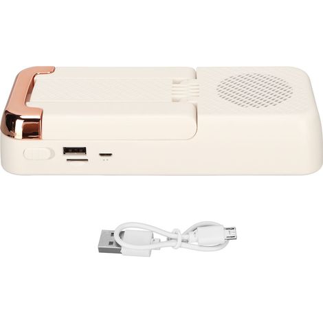 Support téléphone avec haut-parleur Bluetooth HD stéréo, anti-dérapant, enceinte sans fil pour tablettes, blanc (1/5)