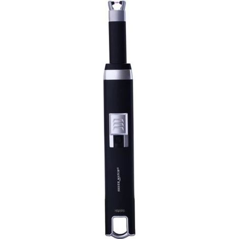 Allume Gaz Electrique - SILVER MATCH - Noir - Rechargeable USB - Système ARC - 55g léger