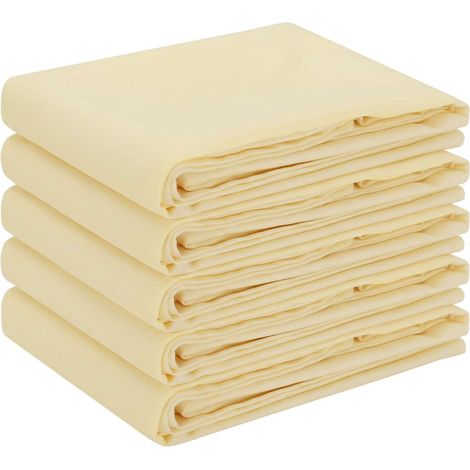 Tela para Mesa 5 uds. Blanco Crema 140 x 180 cm Poliéster vidaXL