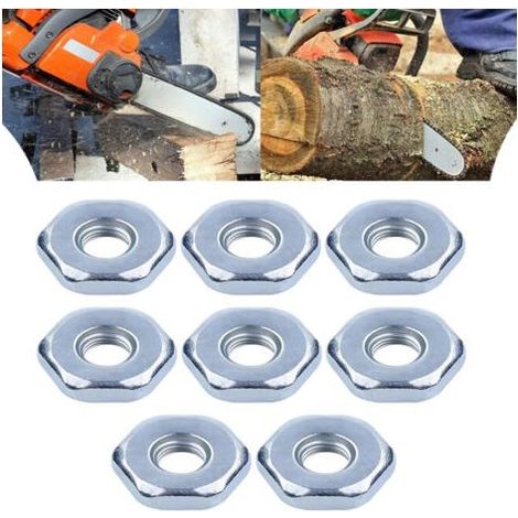 Packung mit 8 Universal-M8-Kettenmuttern, Ersatz-Kettenschutzmuttern für STIHL MS240 MS260 MS251 MS271 MS280 MS290 MS310 MS340 MS360 MS380 MS381. (1/5)