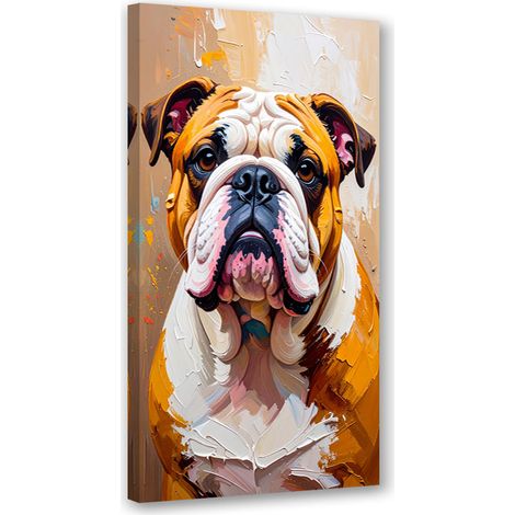 Tableau déco Chien Bulldog Animal Beige 40x80 (1/4)