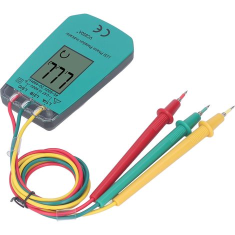 VC850A+ 40-600 V Compteur de séquence de phases triphasé avec détecteur et calibrateur de séquence de phases à écran LCD : alerte automatique de basse tension/arrêt automatique en cas de non-utilisati (1/5)