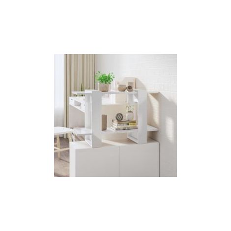 Bibliothèque-Séparateur de pièce Blanc brillant 80x30x51 (1/5)
