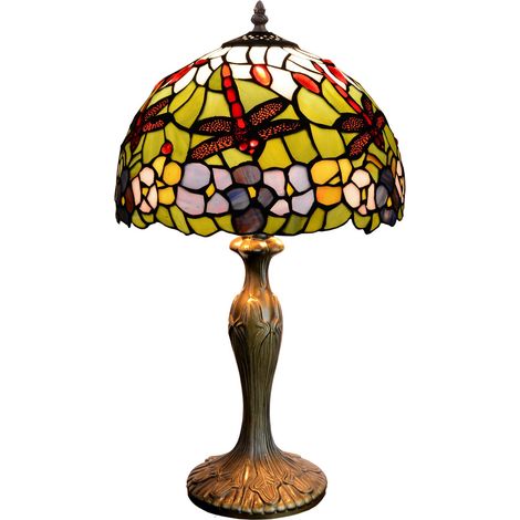Lampe de table base Shape avec abat-jour Tiffany diamètre 30cm Compact New Series