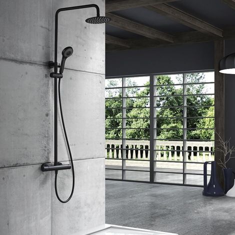 IMEX - Columna Ducha Termostatica con Grifo Negra (1/5)