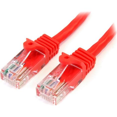 StarTech.com Câble réseau Cat5e UTP sans crochet de 1 m - Cordon Ethernet RJ45 anti-accroc - M/M - Rouge (1/3)