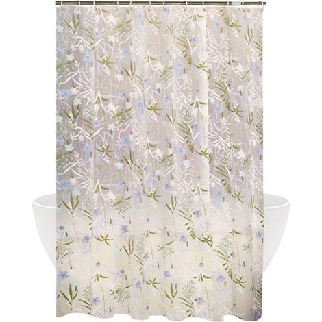 1 rideau de douche imperméable en EVA, imprimé simple et mignon. (1/5)