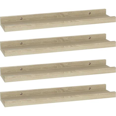 Maison Exclusive - Wandregale 4 Stk. Sonoma-Eiche 40x9x3 cm (1/5)