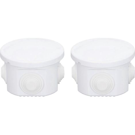 2 Stück Anschlussdosen 80x50mm rund, ABS-Kunststoff, IP55 wasserdicht und staubdicht, für elektrische Projekte