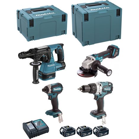 Juego de herramientas eléctricas Makita Batería recargable DLX4158TJ de 18 V y 5 Ah