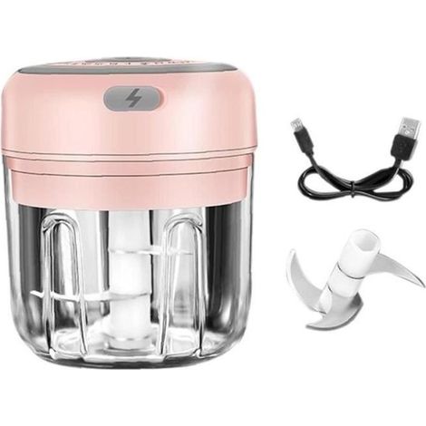 Masher to l\\'ail electric grinder wireless grinder portable mini chopper pink 250ml (1/4)
