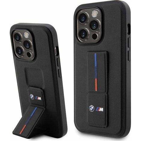 Funda BMW BMHCP14L22GSLK para iPhone 14 Pro de 6,1" negra/negra, carcasa rígida, agarre estampado en caliente. (1/5)